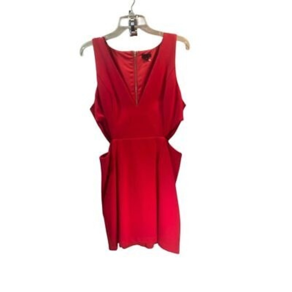 Revolve NBD Women's XL Red Cut Out Bodycon Mini Dress with Zipper Sexy! Party - Picture 2 of 12